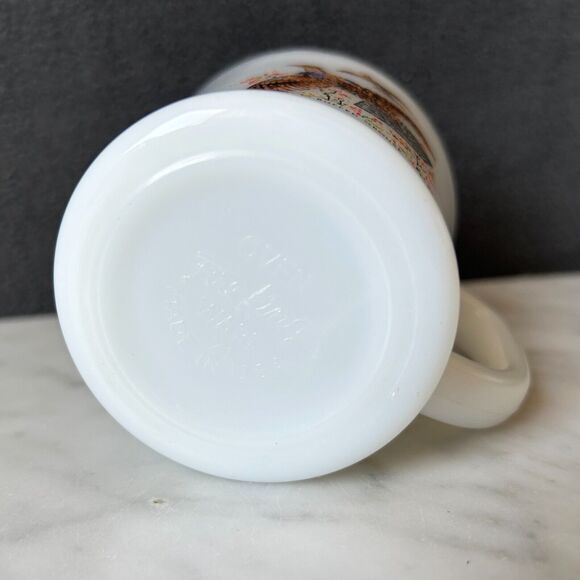 Vintage Fire King Anchor Hocking Mug Coffee Cup D Handle Ruffed Grouse Design - Picture 6 of 7